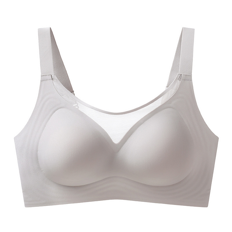 薄型、大きな胸、小さなチューブトップ、露出防止下着、女性用固定カッププッシュアップたるみ防止ワイドサイドブラ|undefined