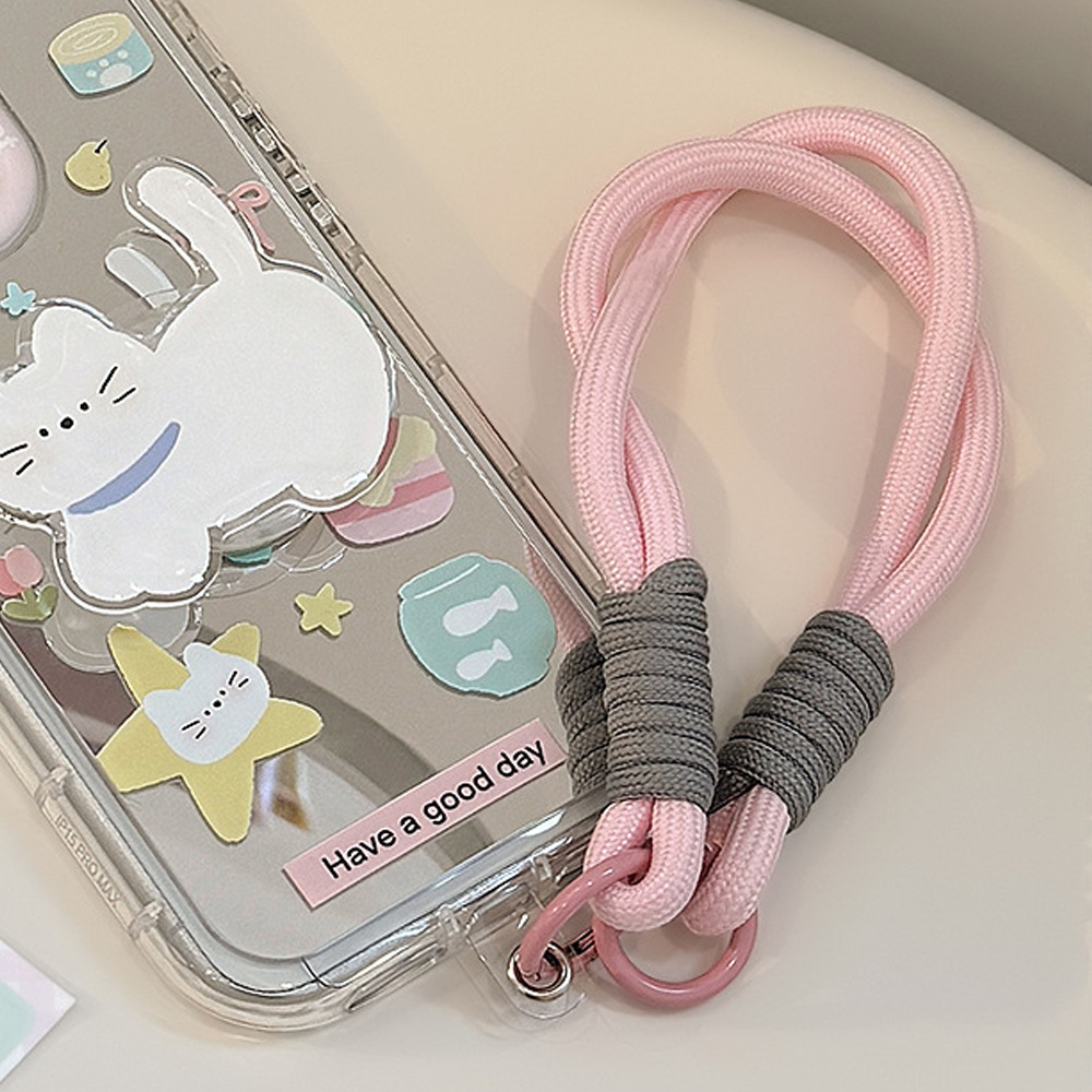 Cuerda de mano tejida multicolor para móvil, anti-pérdida, estilo a contraste