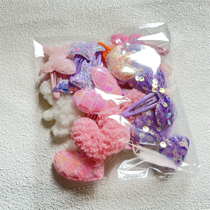 Детские украшения для трансграничных продаж: заколки для волос с мультяшными бабочками, сердечками, цветами, коронами и пятиконечными звёздами, ручная работа, DIY