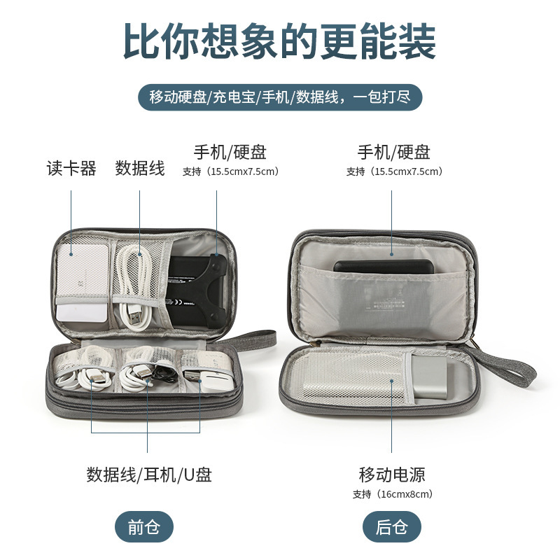 New digital bag storage bag data cable charger earphone storage portable power bank storage bag card ID