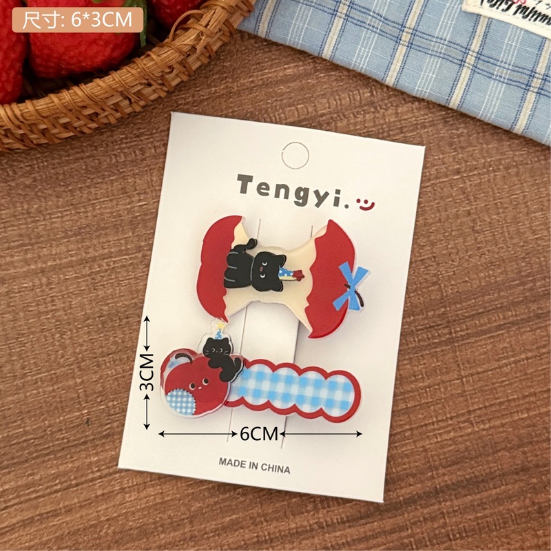 アップル ウエストハイランド パピー シリーズ かわいいヘアピン 夏用 多用途 前髪クリップ ガーリーハート 漫画 クラッシュヘア カモノハシクリップ|undefined