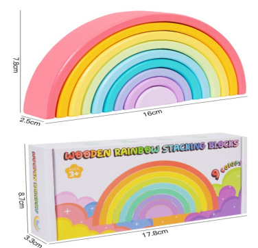 Ins arco iris grandes bloques ensamblados libremente jardín de infantes nuevos juguetes de puzzle para niños DIY adornos creativos de madera