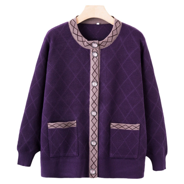 Средние и пожилые мамы одеваются весенние осенние свитера пальто пожилая одежда старуха бабушка осенний кардиган свитер пальто
