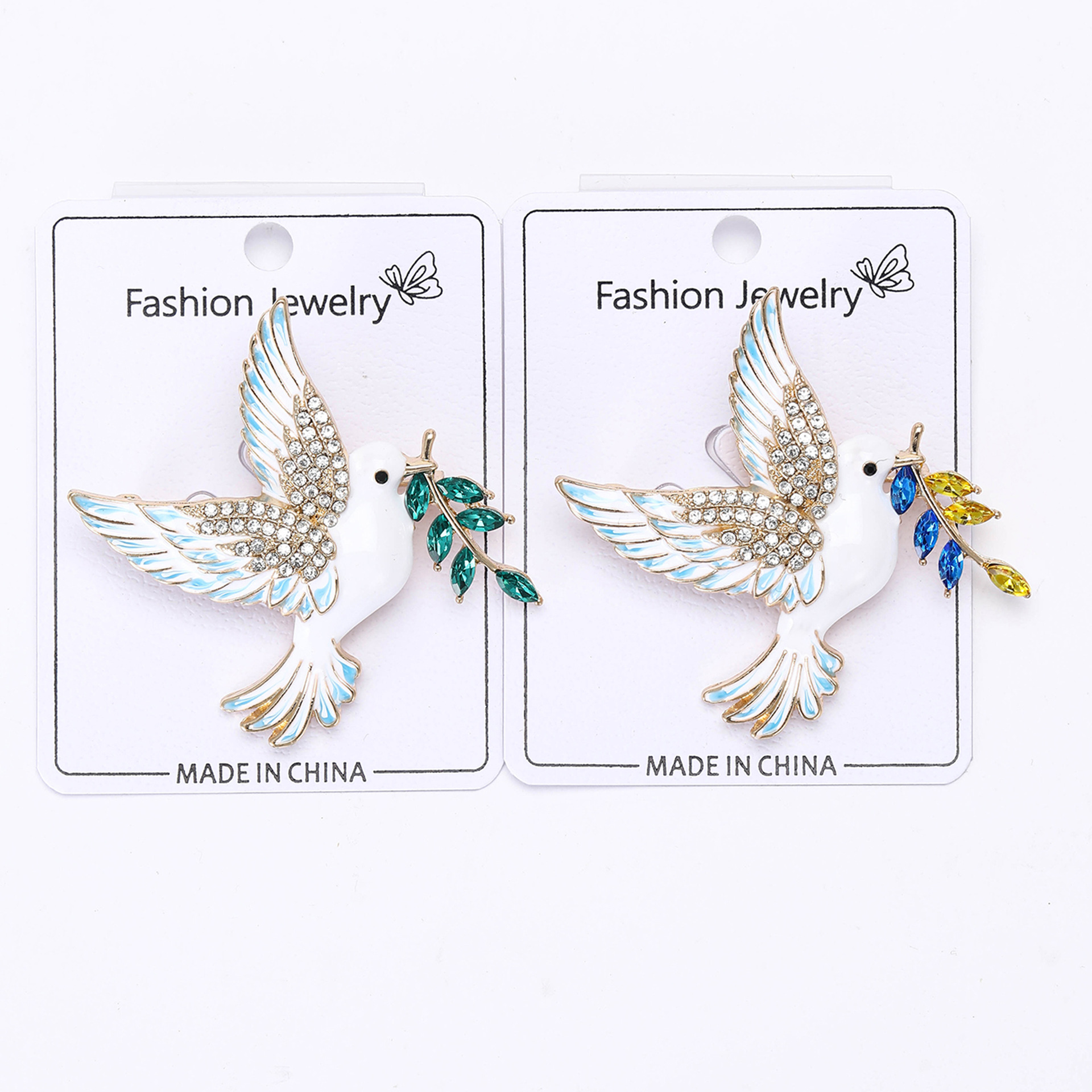 New Stylish and Exquisite Alloy Enamel Dove Brooch, Versatile and Elegant, Suitable for Women's Sweaters and Coats, Decorative Pin