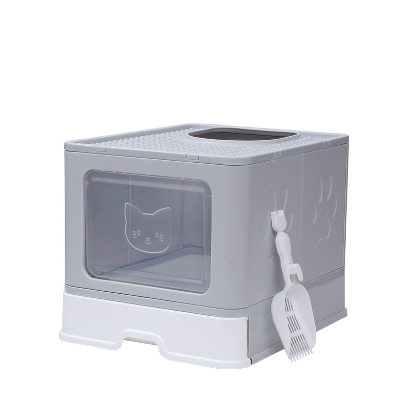 Cajón de arena para gatos cerrado totalmente cerrado tienda de mascotas mayorista Amazon cajón de cajón grande plegable para gatos