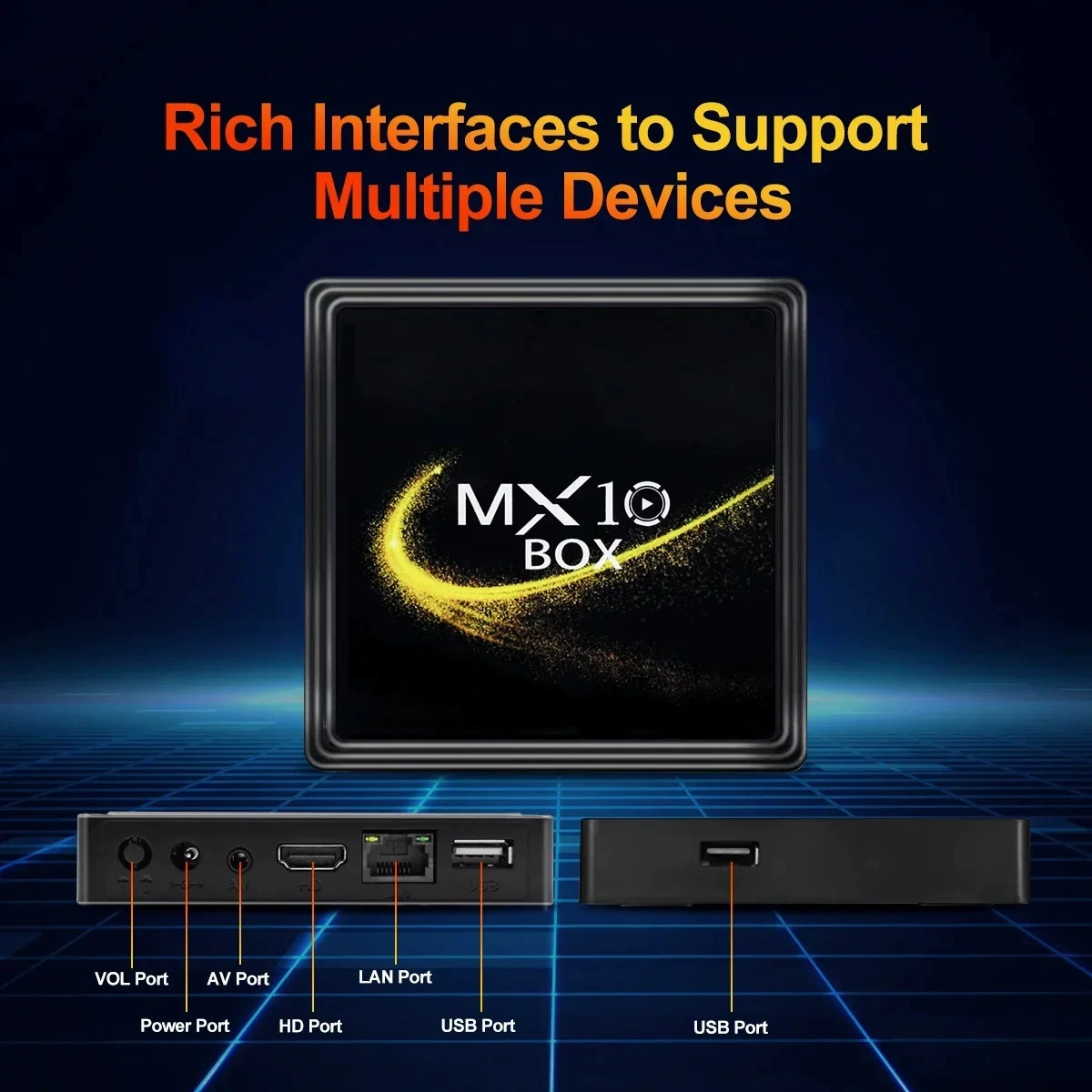 MX10 BOX Top Box Android 13 сетевой ТВ-плеер с Bluetooth, 4K, 5G Wi‑Fi