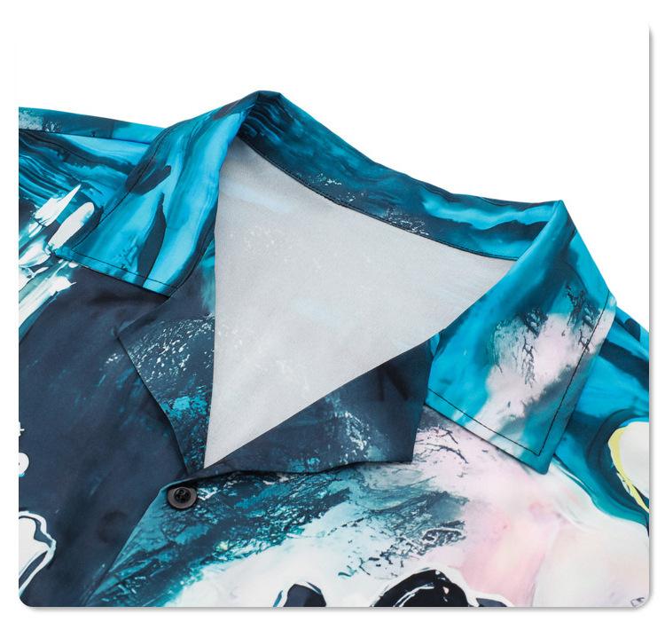 Herren Hawaiihemd Im Retro-stil Mit Ölgemälde-print Freizeit_voghion.com