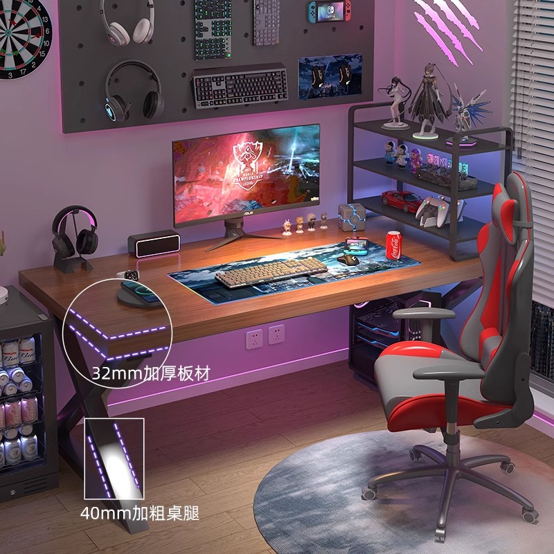 Escritorio de computadora Escritorio simple Escritorio de dormitorio doble en casa Escritorio de deportes electrónicos de escritorio Escritorio de estudiante Escritorio de aprendizaje