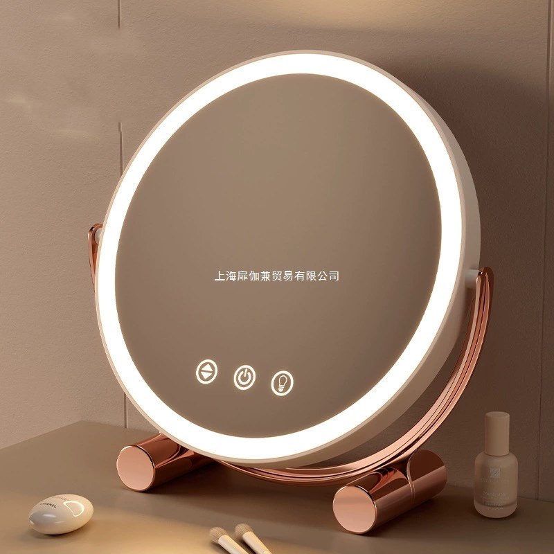 Косметическое зеркало настольное поворотное зеркало для макияжа в кремовом стиле с подсветкой, стильное зеркало для спальни девочек, высококачественное зеркало для туалетного столика.