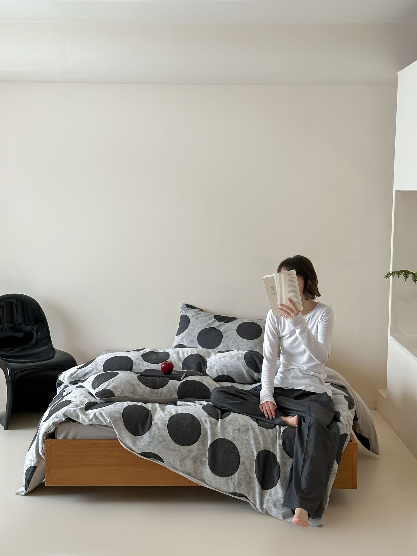 Conjunto de capa de edredão jacquard com bolinhas verde retro_voghion.com