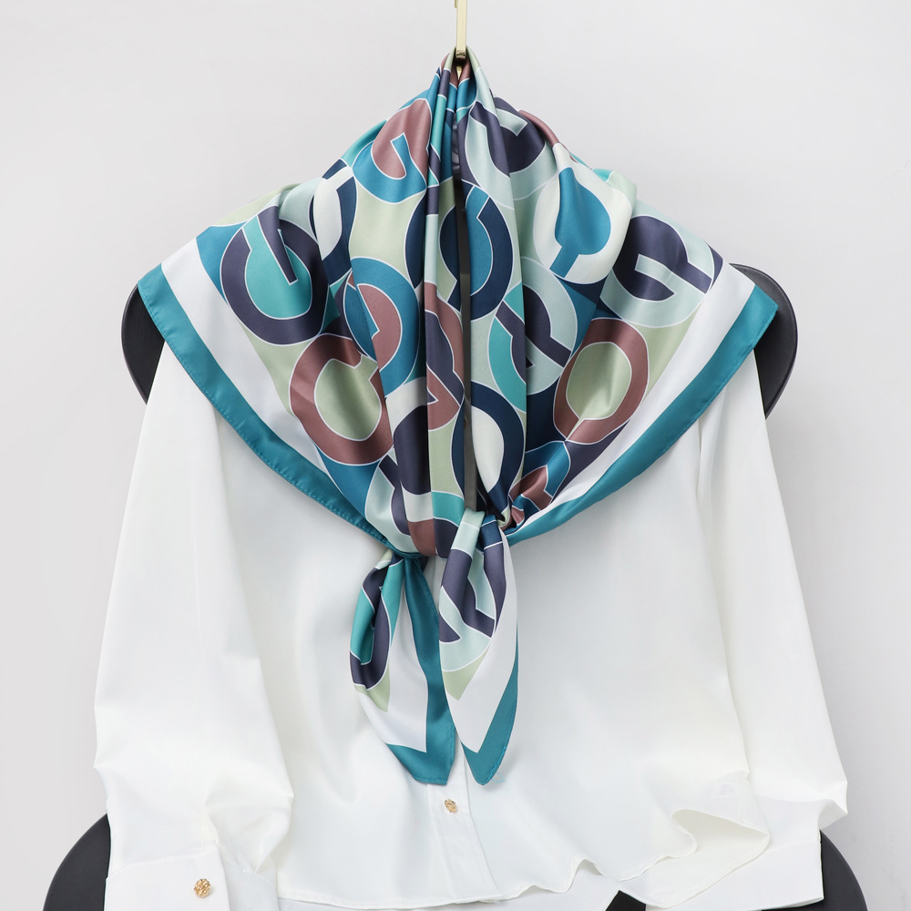 Women's Vintage Style Letter Polyester Silk Scarf display picture 5