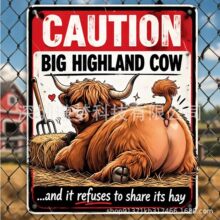 �羳Vintage Highland Cow Tin SignȤζ�ߵ�ţ�ܽ^�Ըɲݽ�����