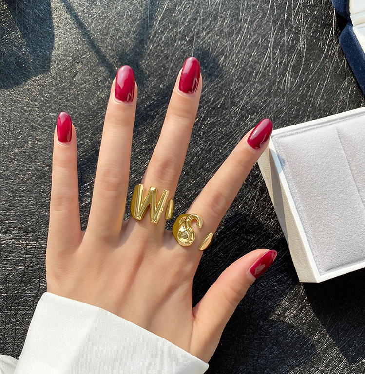 Fashion Letter Brass Rings 1 Piece