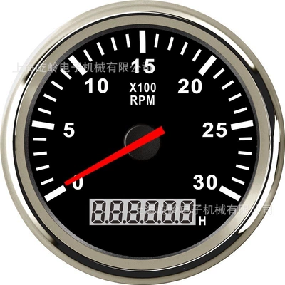 Tachometer for Car and automobile instrument - silver-edge-black-bottom-0-3000rpm