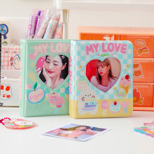 Korean style 3-inch Polaroid photo album storage checkerboard idol photo card album couple photos star photo storage