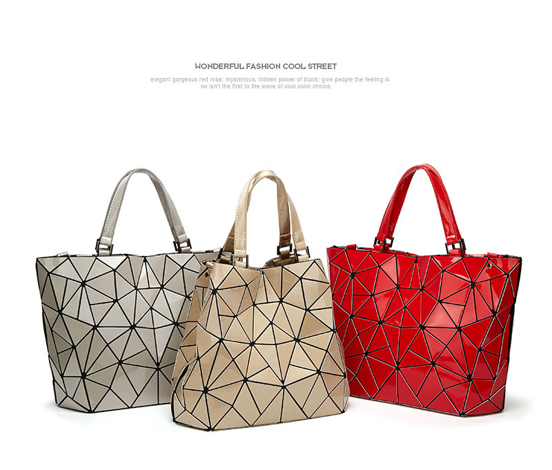 Summer new geometric Lingge bucket 2023 women's bag random lattice single shoulder_voghion.com