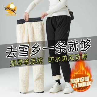 2025东北滑雪加绒加厚保暖装备男女士防风防水冲锋裤防寒加绒裤