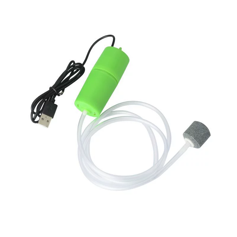 USB микро-компрессор для воздуха 280/370 — портативный насос для аквариума, один или два шланга, многоцветный