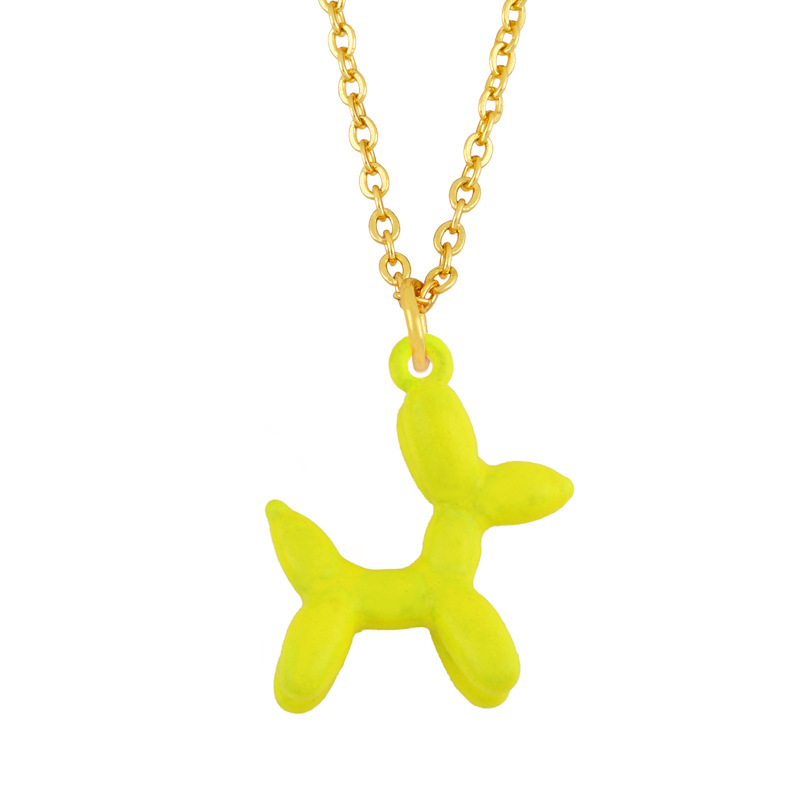 wholesale simple solid color puppy shape pendant necklace Nihaojewelry