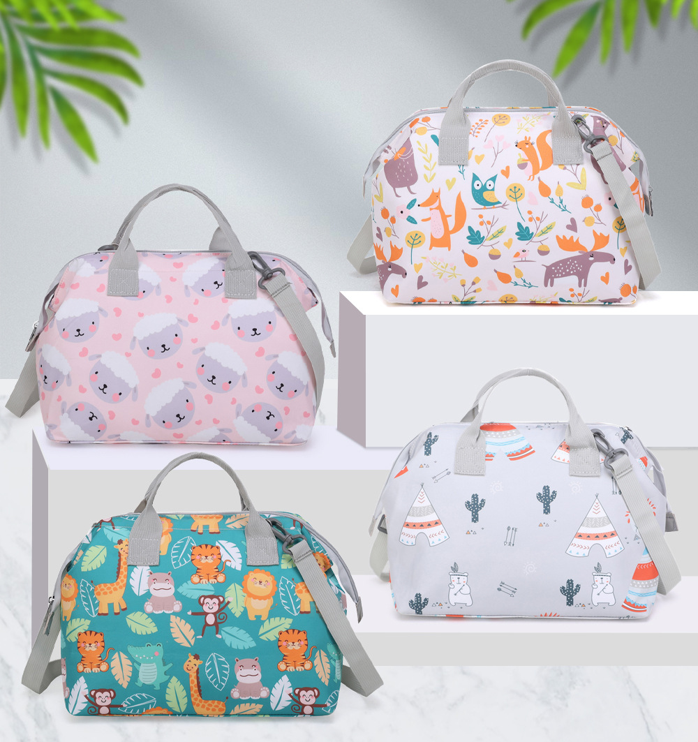 300g Weight Polyester Lining Material Zipper Closure Type Single Shoulder Strap Strap Type Diaper Bags Bags Type Daily Occasion Oxford Cloth Material Cartoon Pattern Spring&Summer Season Women'S Gender Cute Style Square Shape Medium Size Daily Diaper Backpacks