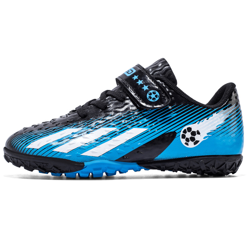 Nuevos zapatos de fútbol de velcro para niños jóvenes TF uñas rotas estudiantes de primaria y secundaria competencia entrenamiento zapatillas hombres y mujeres al por mayor