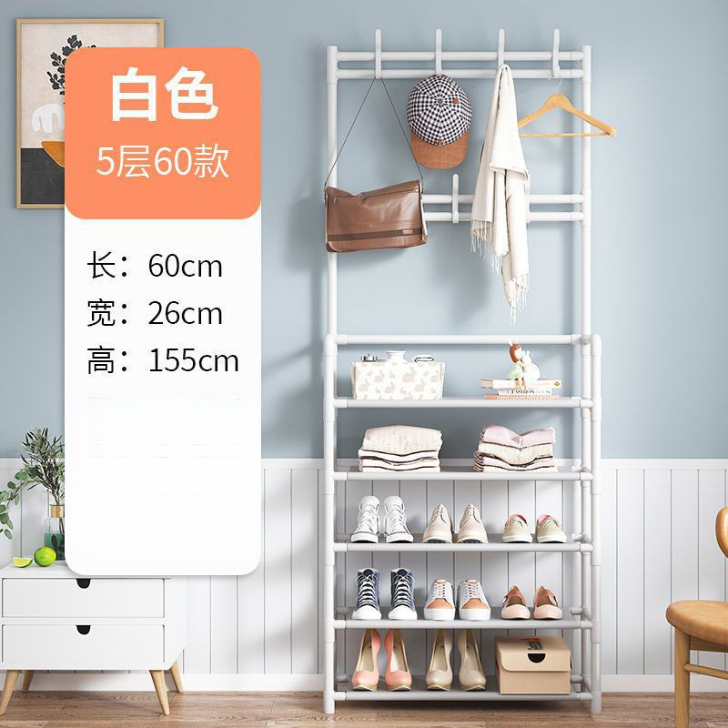 Estante de zapatos simple de almacenamiento multicapa puerta del gabinete de zapatos doméstico dormitorio de alquiler pequeño estante de almacenamiento a prueba de polvo