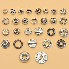 チベットシルバー古代シルバー貨幣フラワースタースペーサー空飛ぶ円盤ビーズホイールビーズ diy ブレスレットブレスレットジュエリーアクセサリー材料