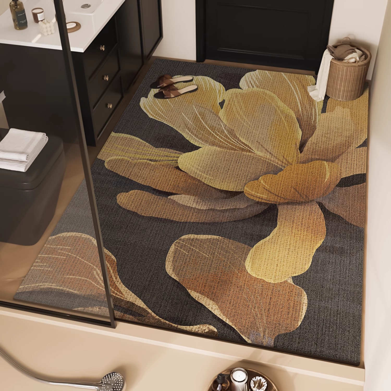 Alfombrillas de baño Alfombrillas de entrada de inodoro antideslizantes y absorbentes de agua