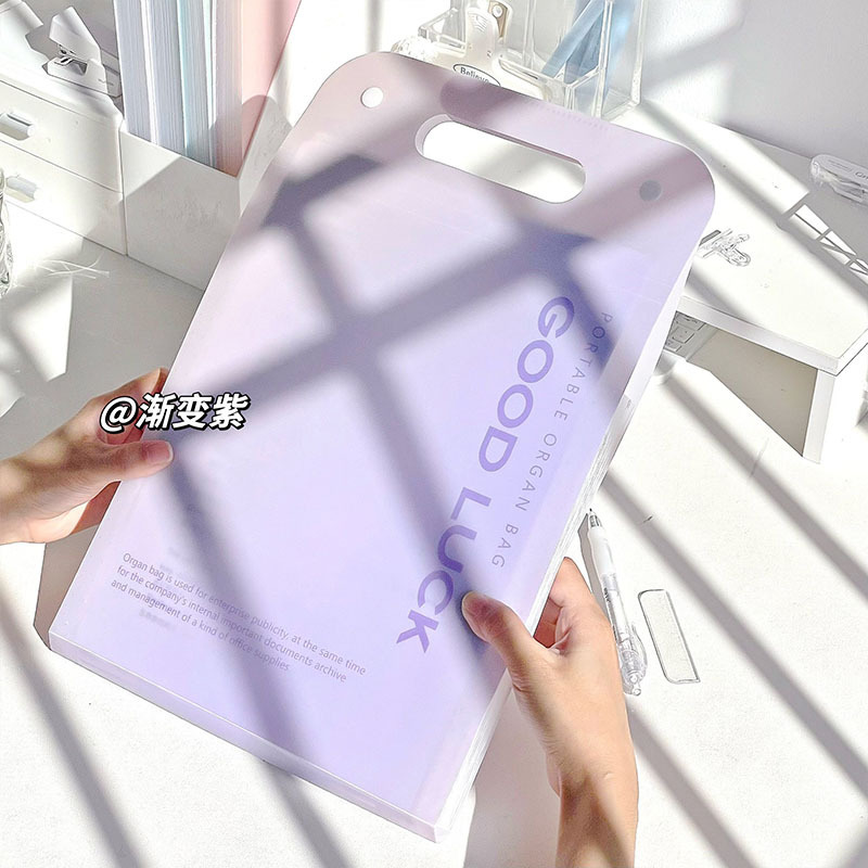 Nueva bolsa de órgano degradado de alto valor, carpeta A4 simple de gran capacidad, sección vertical de múltiples capas, bolsa de almacenamiento de datos de papel de prueba