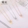 气质镶钻字母简约颈链