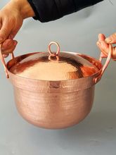 紫铜双耳火锅 手工锻打小铜锅 一体成型铜锅 云南寿喜锅 铝锅加厚