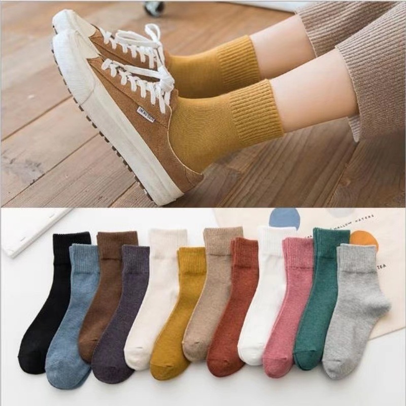 [3 Pairs Pack] Four-Season Unisex Mid-Calf Socks, Breathable and Sweat-Absorbent, Sporty Trendy English-Style Long Socks Y182