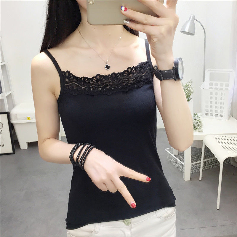 Lace retro fresh short base top with cups