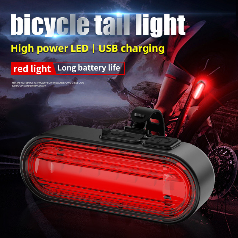 Luz trasera de carga USB para bicicletas de montaña para montar por la noche Luz de advertencia flash Luz de sillín para equipos de montar