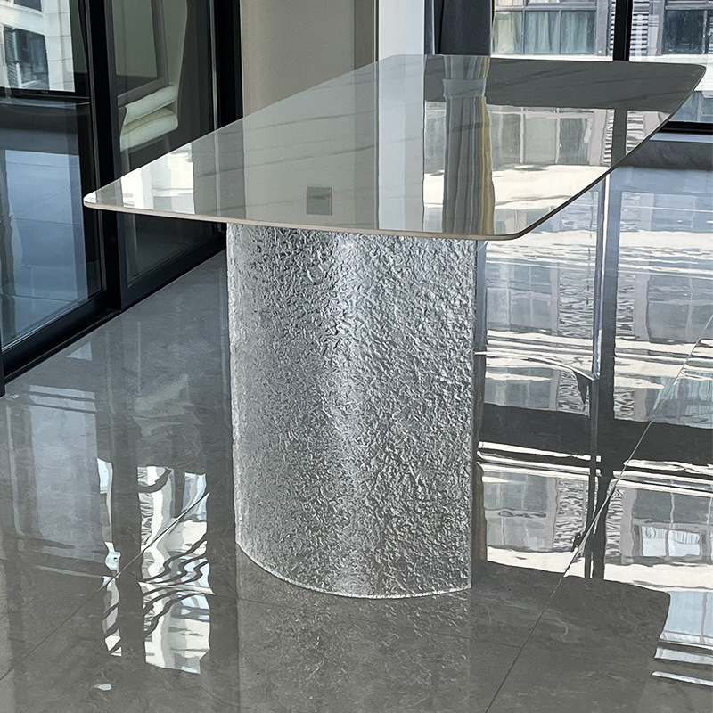 アクリルのテーブルの足は足の円弧の島の台のテレビのテーブルの足のテーブルのテーブルの岩板の支柱の茶のいくつかの石の紋様のテーブルの角を支えます。|undefined