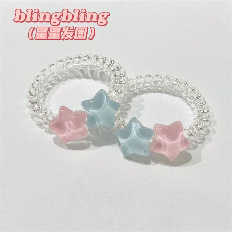 Soft and Cute Five-Pointed Star Bracelet, Phone Cord-Style Small Elastic Band, Gift for Best Friend, Gift for Boyfriend, Dual-Use Hair Tie, Cute and Girly Soft and Cute Five-Pointed Star Bracelet, Phone Cord-Style Small Elastic Band, Gift for Best Friend, Gift for Boyfriend, Dual-Use Hair Tie, Cute and Girly