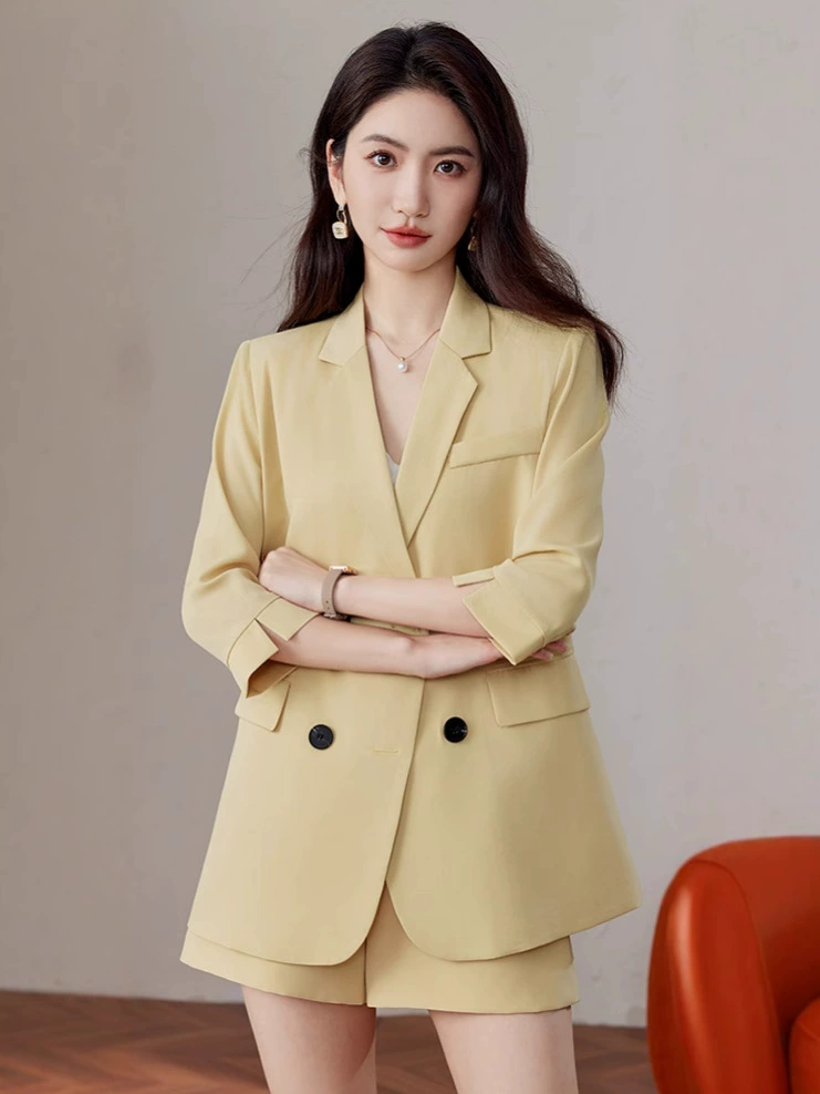Thin summer classic suit jacket for leisure, shorts, universal set, oversize