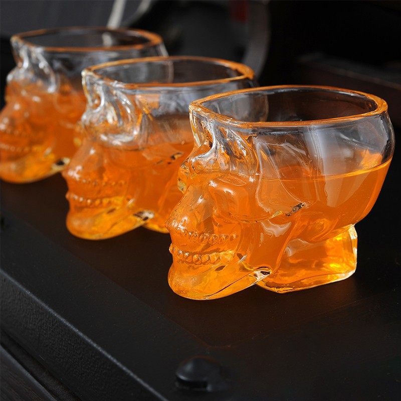 mxmade创意玻璃骷髅啤酒头骨杯红酒醒酒器工艺品礼品酒杯子