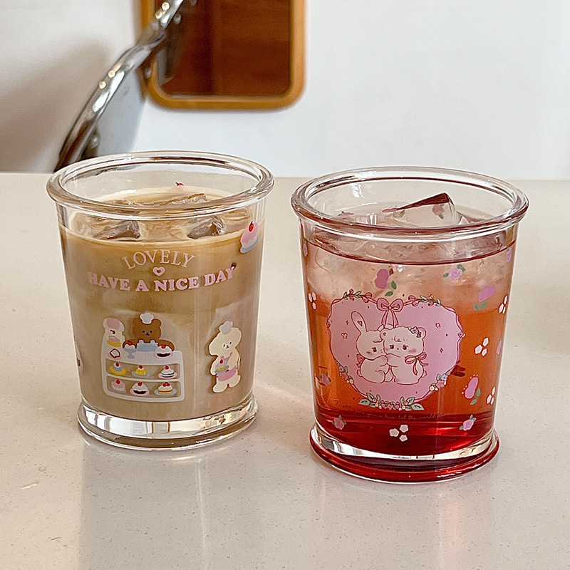 Bolimei dessert House glass Cold extraction coffee cup rabbit water cup glass juice cup drinking cup Bolimei dessert House glass Cold extraction coffee cup rabbit water cup glass juice cup drinking cup