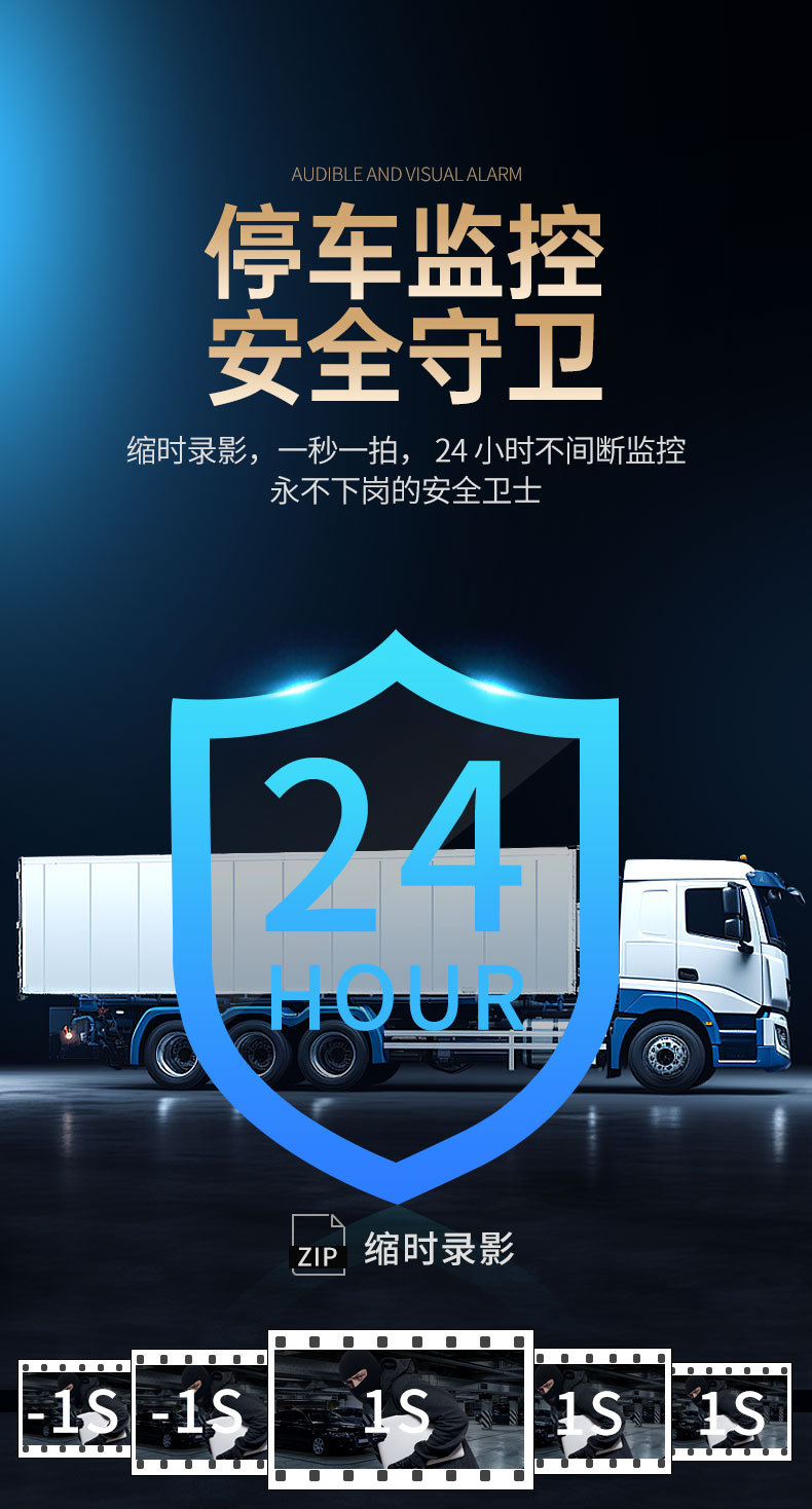Truck Driving Recorder Front and Rear Dual Camera Gps Remote Four-Way Monitoring 24V High-Definition Reversing Image All-In-One Machine