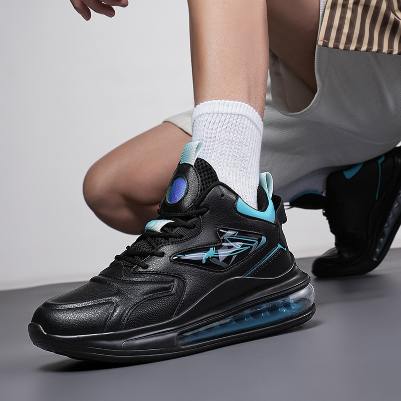European Style Large Size 48 Microfiber Leather Men's Running Shoes 2026 Spring Youth Air Cushion Shock-Absorbing Student Sports Casual Shoes