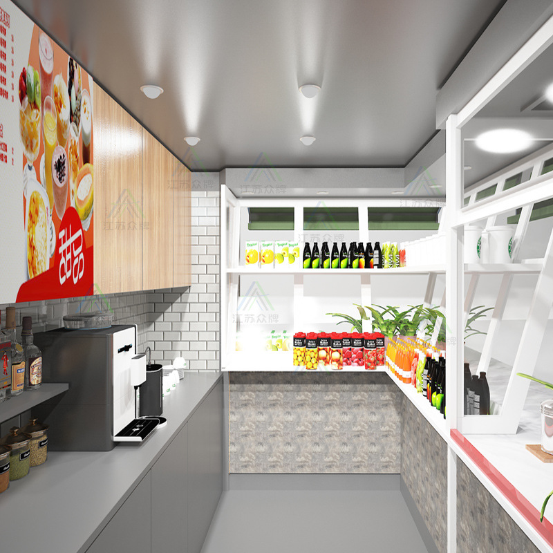 Quiosco de cabina de manzana, sala móvil, tienda de té con leche, snack bar, tienda de contenedores, quiosco, restaurante, cafetería