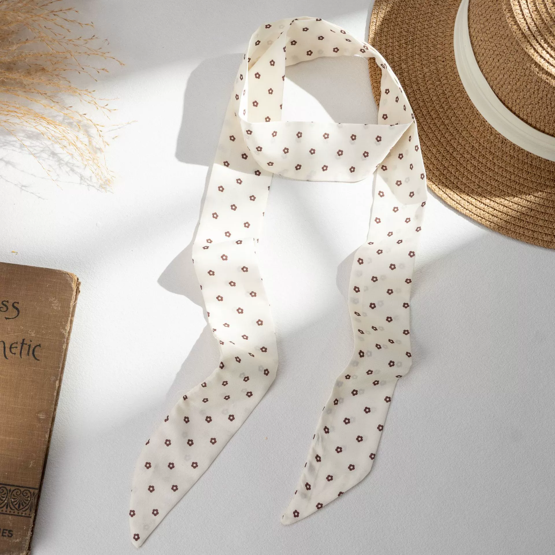 Silk Scarf Hairband (Suhang) long streamer 89×3.8 cm, lightweight gift box option