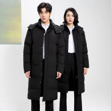 办公室冬季多口袋中长款棉衣工装男耐磨耐脏加厚时尚棉服工作服女