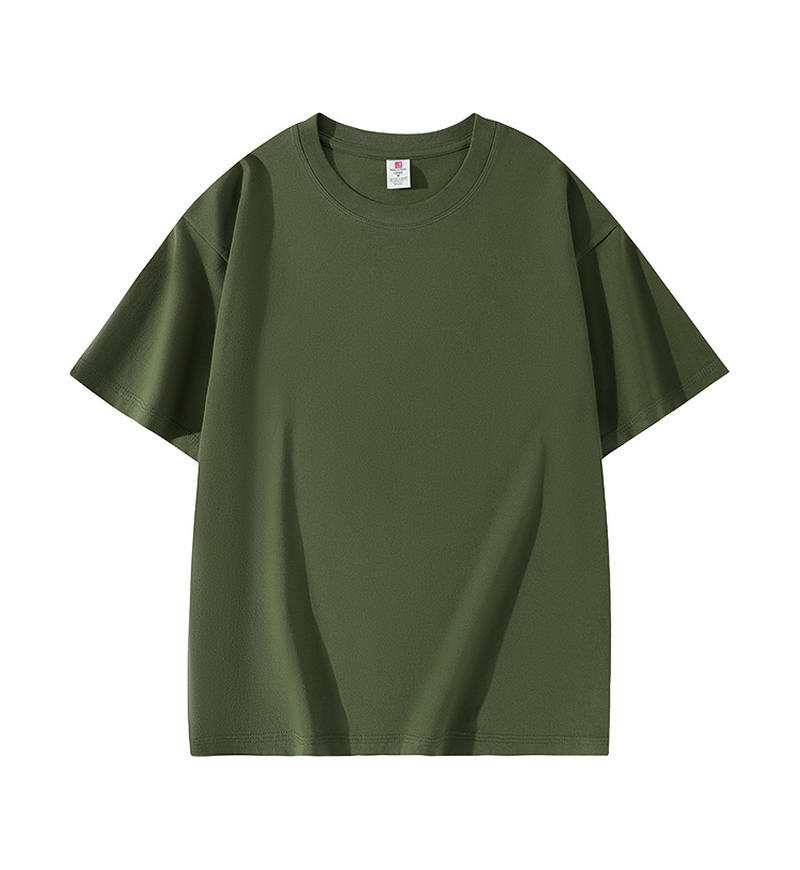 220g de peso pesado, ropa de trabajo de grupo sin deformación, camisa cultural, camisa publicitaria, camiseta personalizada de algodón de manga corta, logotipo impreso