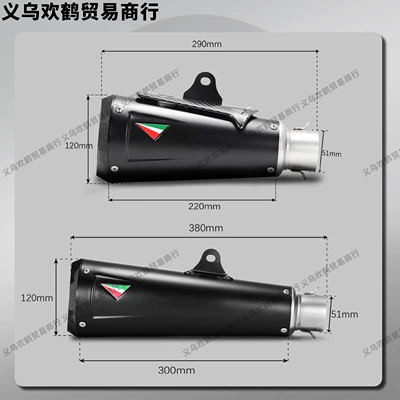 Motorcycle exhaust pipe, Carbon Fiber Racing Sound Stainless