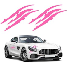 K 59278 Pink Paw Sticker Car Light Decoration ��ɫצ��ֽ