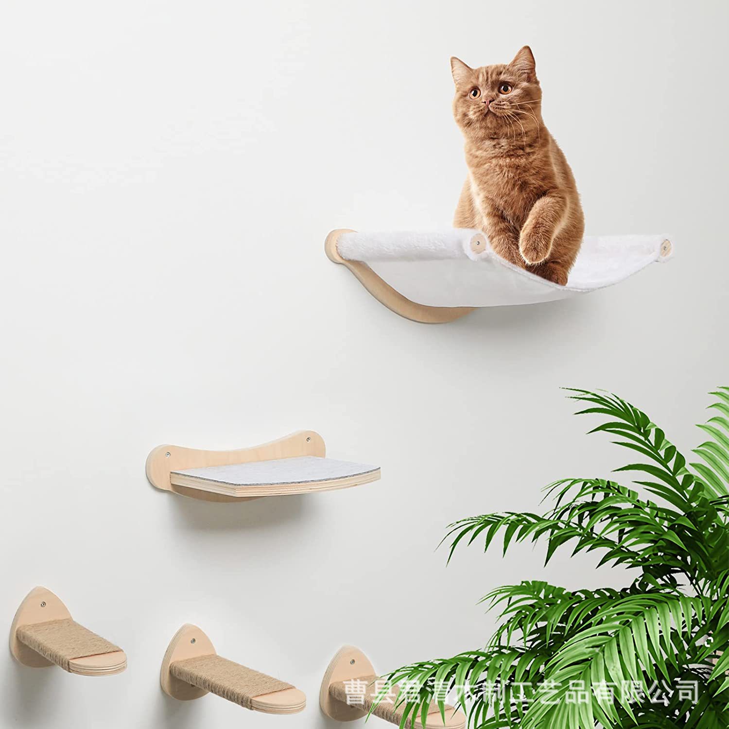 木质猫吊床宠物晒太阳猫床猫窝猫爬架宠物休息吊架壁挂式猫窝架