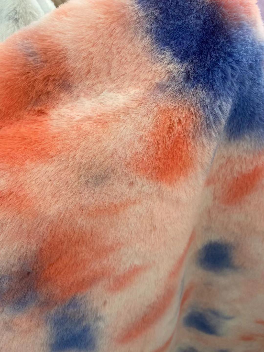 1200 gramos de tela de lana de conejo teñida 20MM siete arco iris tela de lana de conejo de ropa zapatos sombreros bufandas