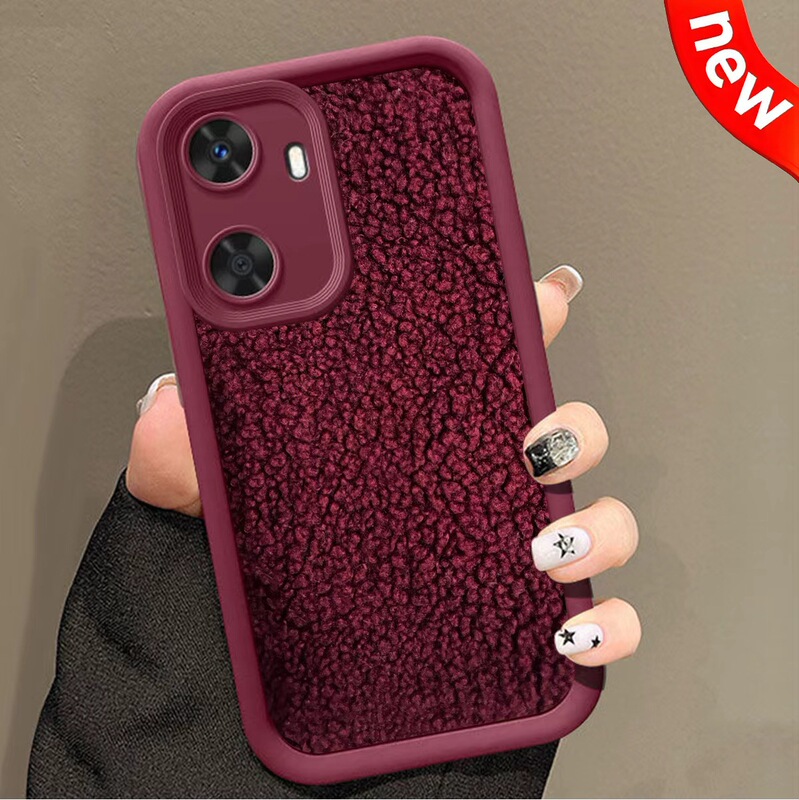 Burgundy Pure Velvet Suitable for Apple Iphone16/17Promax Samsung S25U Winter All-Inclusive Mobile Phone Case
